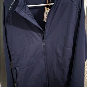 Peter Millar Merge Hybrid Jacket Sport Navy Full Zip Golf Jacket Men's Small